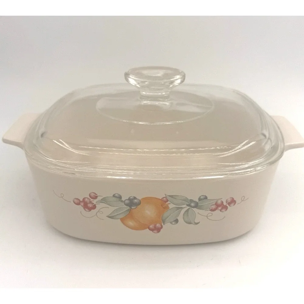 Vintage Corning Ware A-2-B Abundance 2L Casserole Dish w/Lid Pyrex A9C Baking